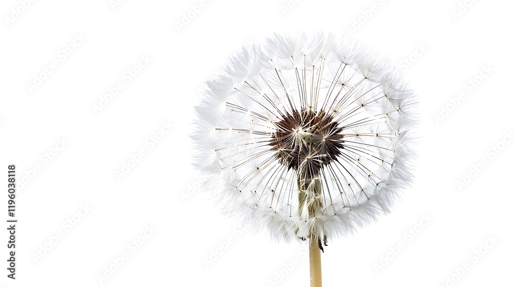 custom made wallpaper toronto digitalA single dandelion seed head, isolated on a white background