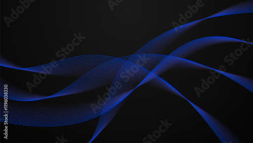 Abstract modern blue gradient flowing wave lines. Futuristic technology concept.