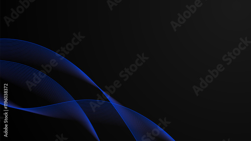 Abstract modern blue gradient flowing wave lines. Futuristic technology concept.