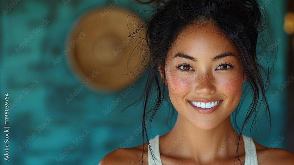 Radiant Beauty: A Portrait of a Smiling Woman Radiant Beauty: A Portrait of a Smiling Woman