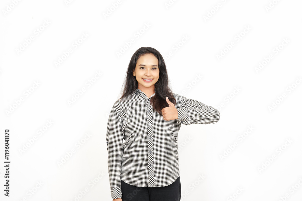 Showing Thumbs up, Approved sign hand gesture Of Beautiful Asian Woman Isolated On White Background Showing Thumbs up, Approved sign hand gesture Of Beautiful Asian Woman Isolated On White Background