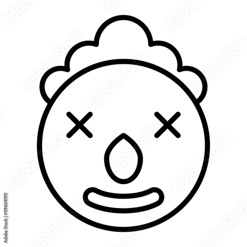 Clown Face outline icon