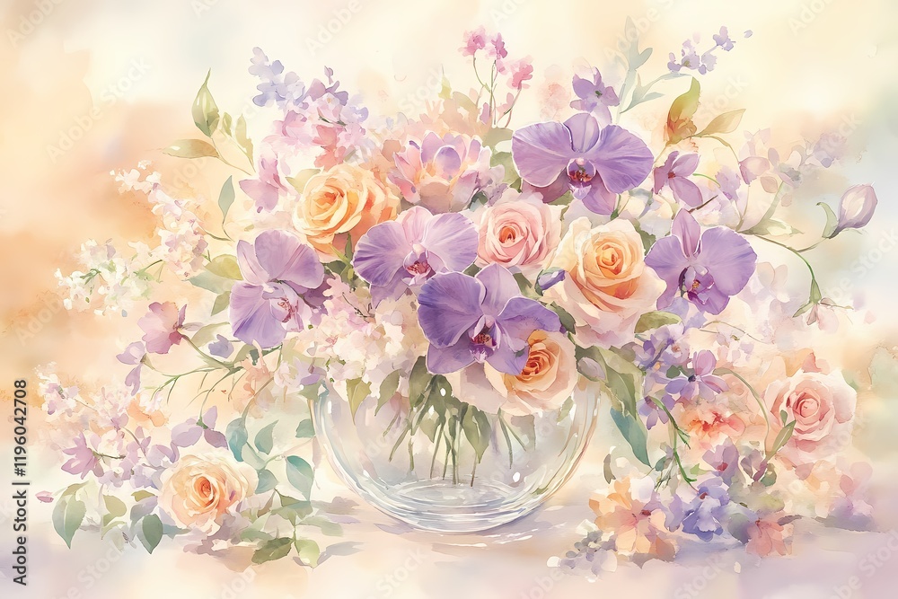 Obraz premium Delicate Floral Arrangement in Vase