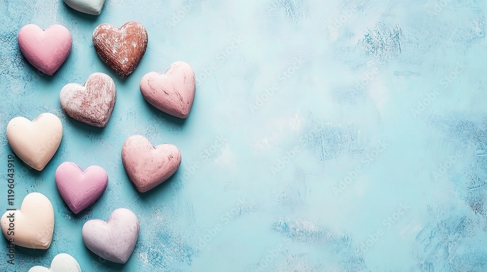 Obraz premium Pastel Heart Background for Mother's Day Celebrations and Crafts