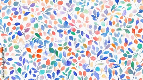 Bright Abstract Flower Pattern with Dainty Cute Colors