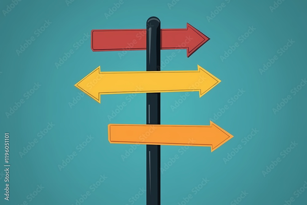 Colorful Directional Signpost Graphic Design Colorful Directional Signpost Graphic Design