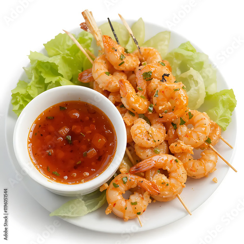 Delicious Grilled Shrimp Skewers with Spicy Sweet Chili Sauce photo