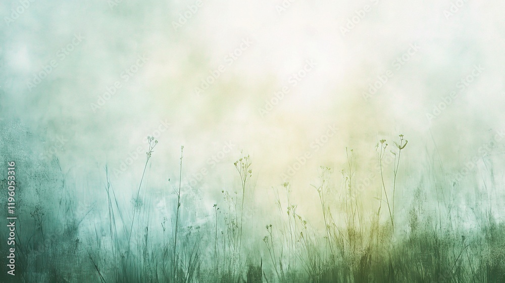 Abstract Spring Background with Soft Hints of Nature and Lines
