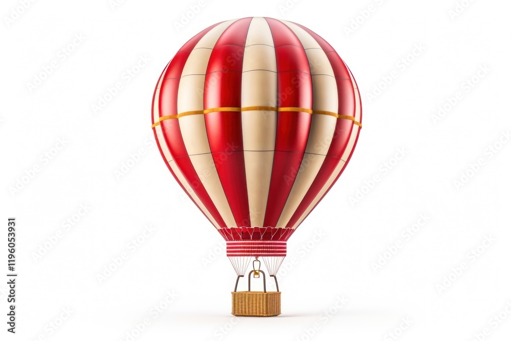 Fototapeta premium Hot air balloon aircraft vehicle white background.