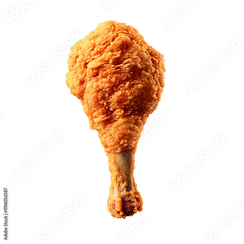 crispy fried chicken drum stick isolated on white photo