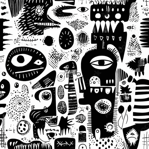 seamless pattern with doodle elements