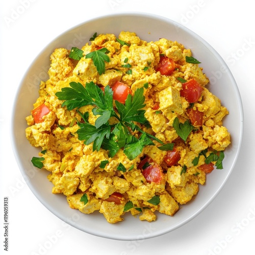  tofu scramble seasoned with turmeric 