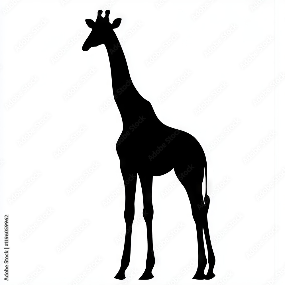 Silhouette of a giraffe against a white background Silhouette of a giraffe against a white background