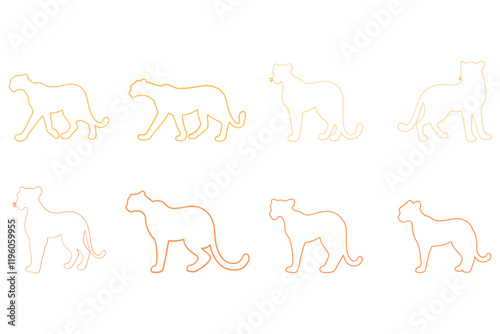 Outline Cheetah Illustration