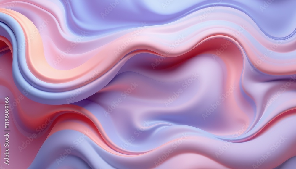 Abstract Pastel Waves Flowing Smoothly Together Abstract Pastel Waves Flowing Smoothly Together