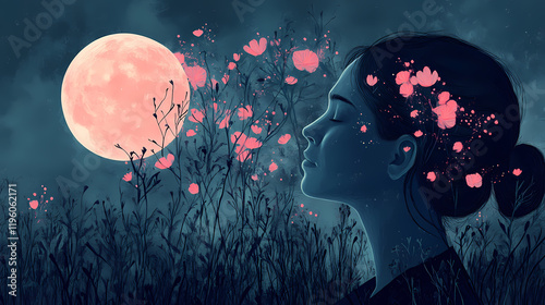 Mind games: cognitive bias challenge show | fun psychology-themed contest with 2d graphics. Moonpetal. Illustration photo