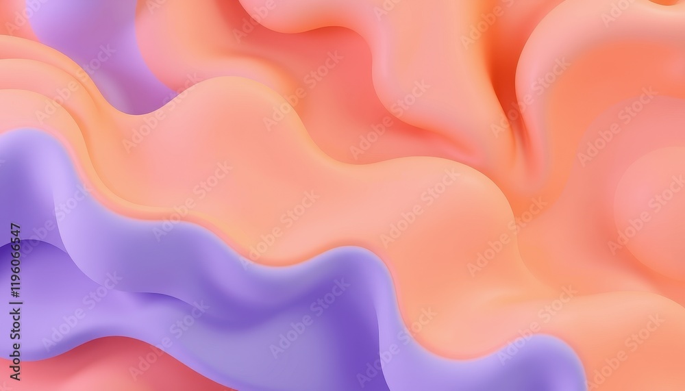 Fototapeta premium Abstract Pastel Orange and Purple Fluid Waves