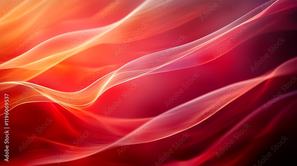 Obraz premium Abstract waves of red and orange hues create a dynamic, flowing visual effect.