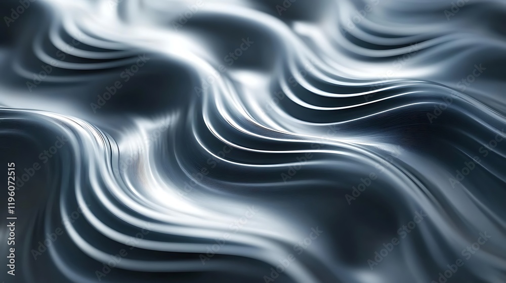 Abstract metallic waves create a fluid, dynamic texture with a sense of movement.