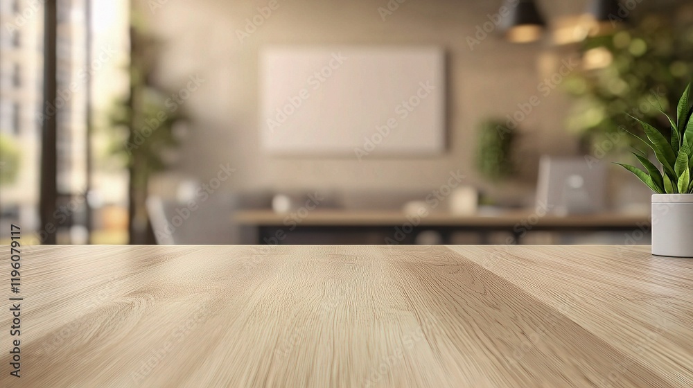 Fototapeta premium Modern Workplace Conference Room with Blurred Background Element