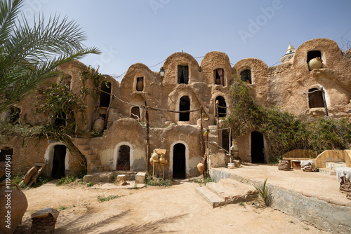 Ancient Ksar of Medenine in Tunisia, with iconic Berber granary structures, standing as testament to traditional North African architecture