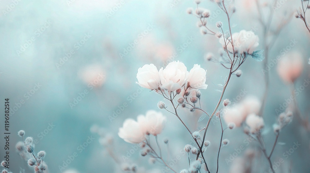 Gentle Spring Blooming Flowers in Soft Pastel Tones Gentle Spring Blooming Flowers in Soft Pastel Tones