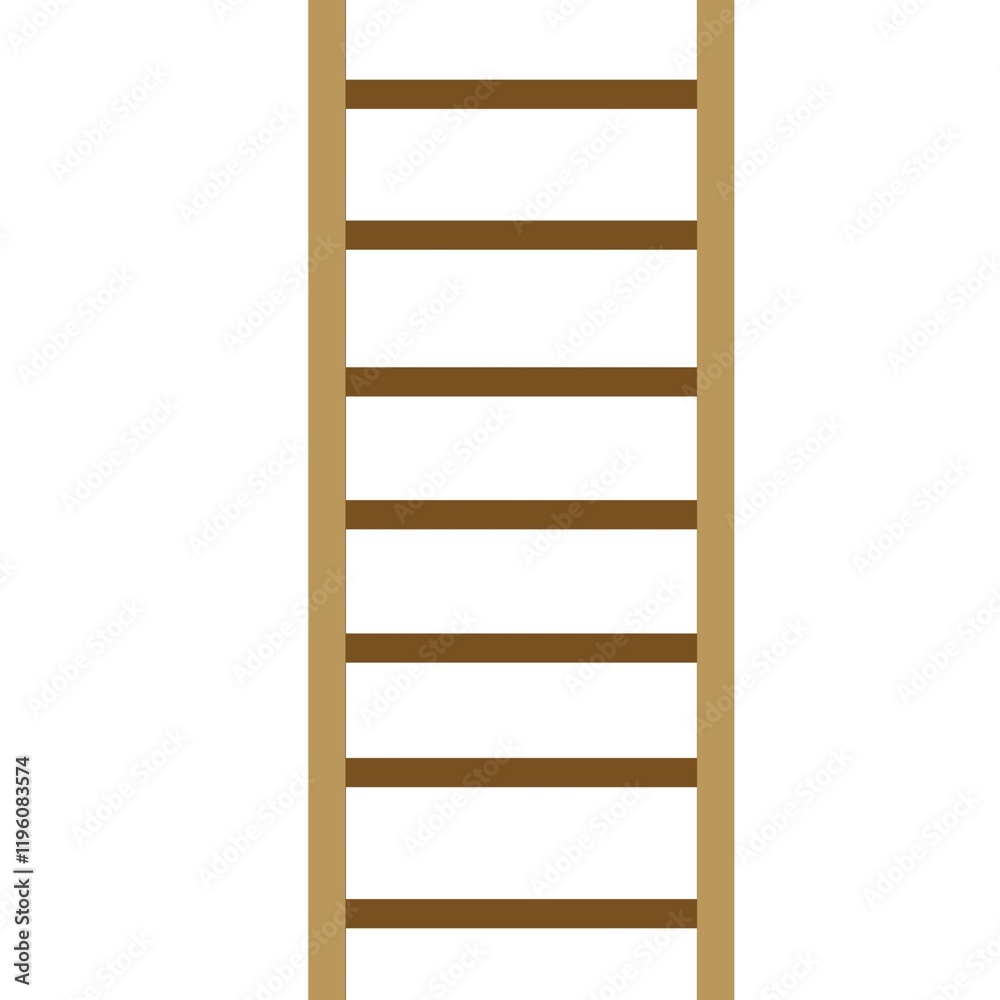 Illustration of a cartoon standing wooden ladder isolated on a white background. Illustration of a cartoon standing wooden ladder isolated on a white background.