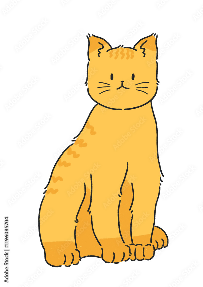 Obraz premium 노란줄무늬 고양이