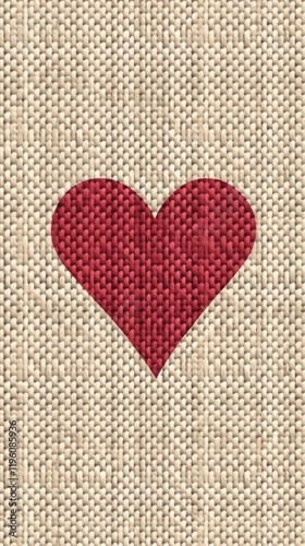 Heart textile pattern red.