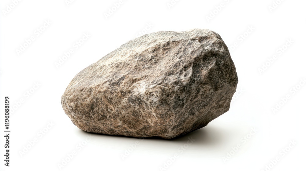A Single Boulder Isolated on White Background A Single Boulder Isolated on White Background