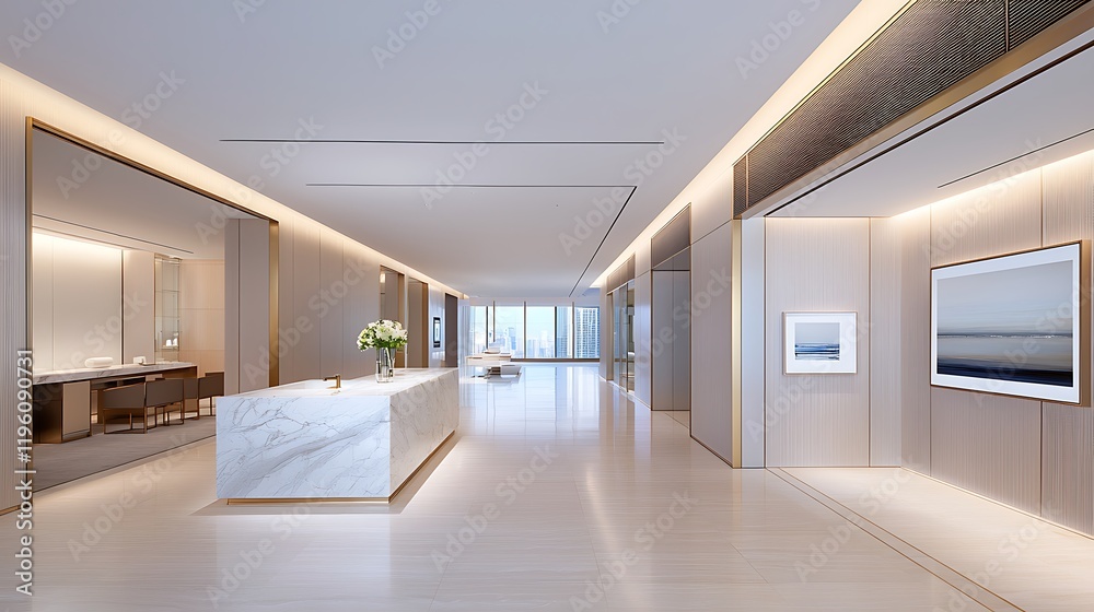 Fototapeta premium Modern interior design showcase urban apartment photography contemporary aesthetic appeal