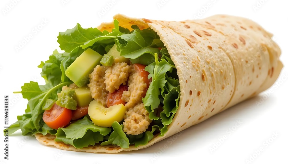 Delicious Veggie Wrap with Avocado, Hummus, and Fresh Greens Delicious Veggie Wrap with Avocado, Hummus, and Fresh Greens