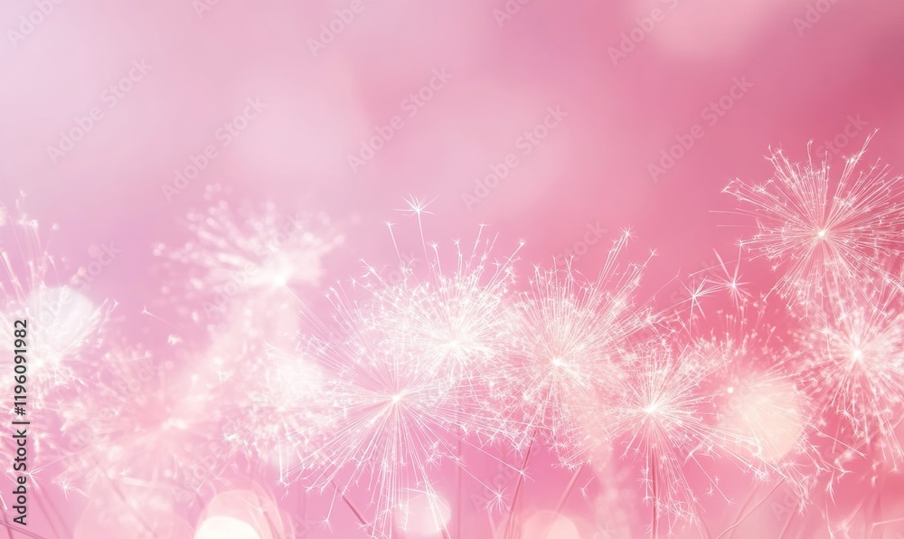 A pink background with fireworks, light and airy, creating an atmosphere of celebration A pink background with fireworks, light and airy, creating an atmosphere of celebration