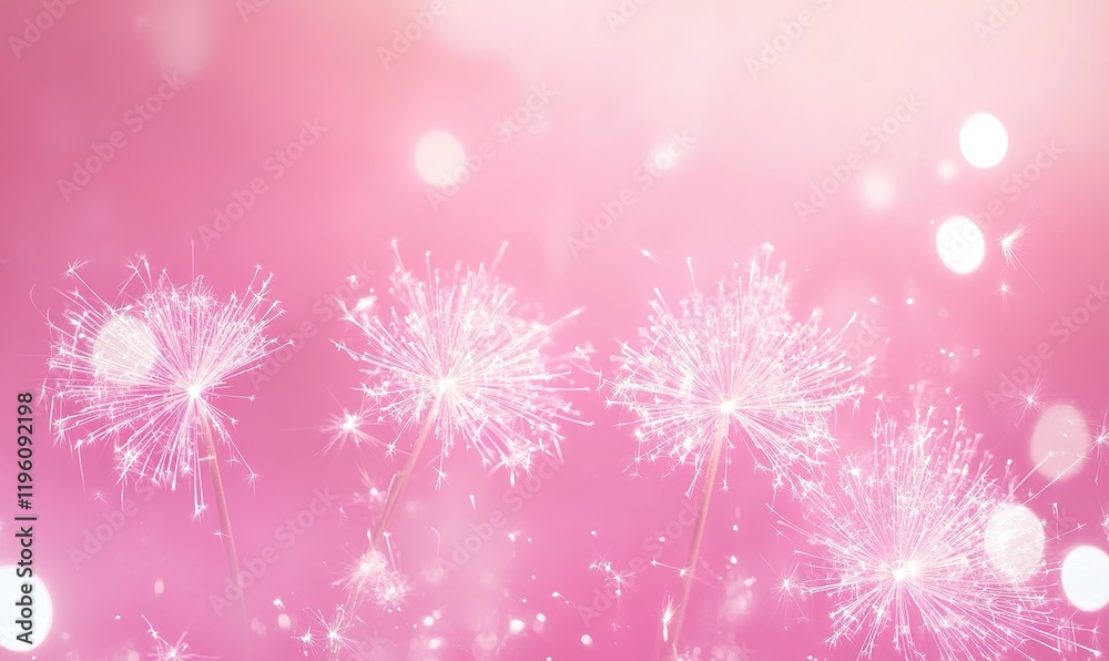 A pink background with fireworks, light and airy, creating an atmosphere of celebration A pink background with fireworks, light and airy, creating an atmosphere of celebration