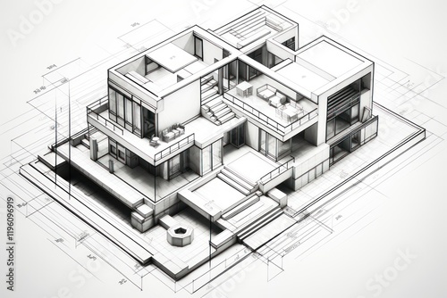 A residence plans drawing architecture building. photo