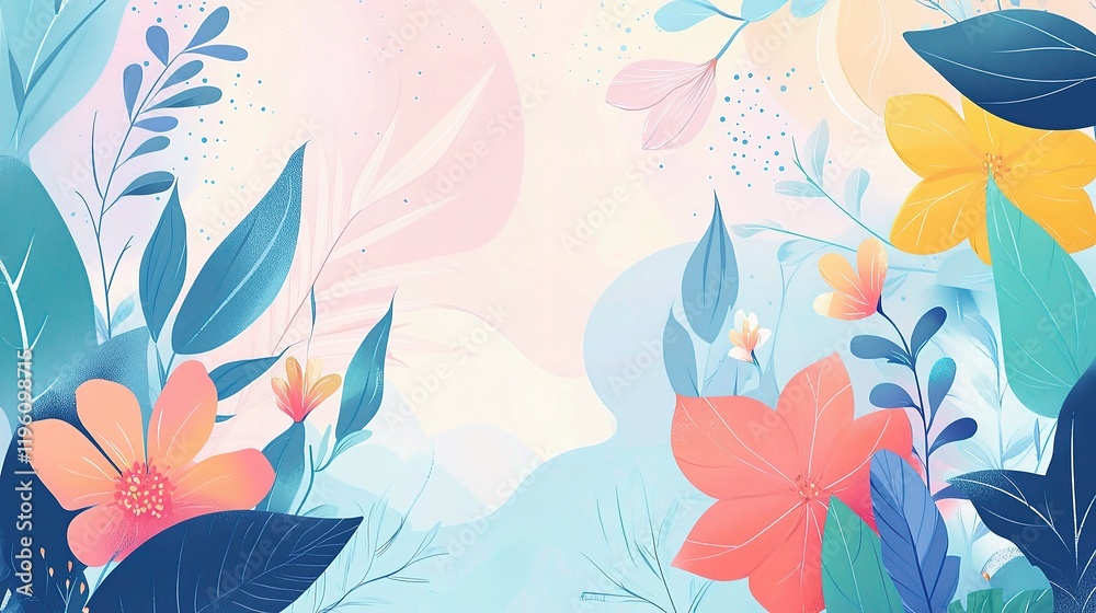 Elegant Floral Vector Background with Soft Patterns and Lines Elegant Floral Vector Background with Soft Patterns and Lines