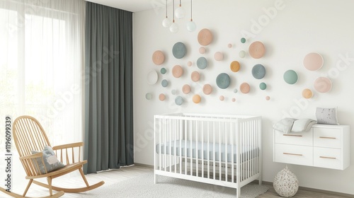 Cozy nursery featuring a crib and decorative wall art.
