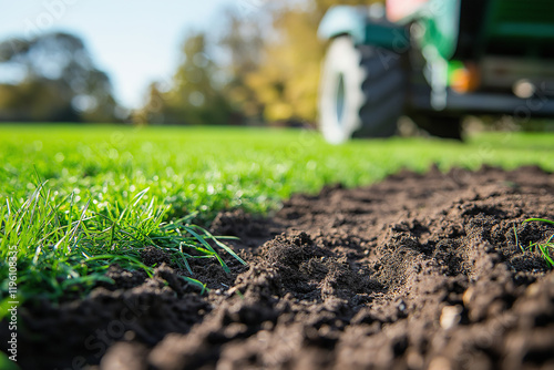 Aerator Improving Soil Structure in a Sports Turf for Healthier, Greener Grass
