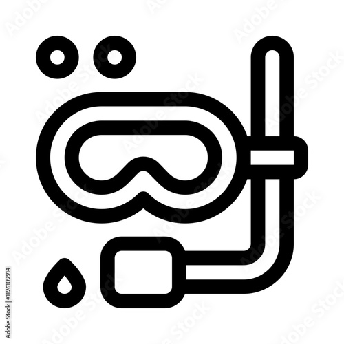 diving mask line icon