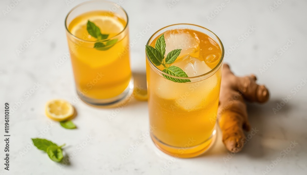 Fototapeta premium fresh lemonade with mint