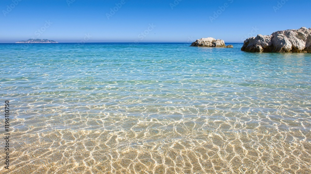 Obraz premium Tranquil turquoise ocean beach