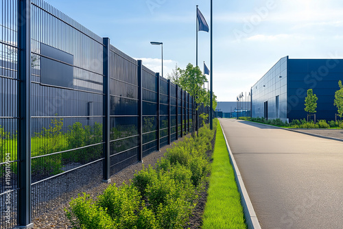 High-Tech Fence at a Corporate Headquarters with Smooth Modern Design