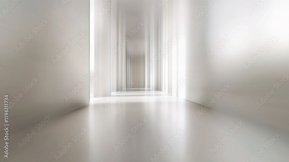 Fototapeta premium Blurred Corridor in Hospital or Clinic Setting with Light Reflection