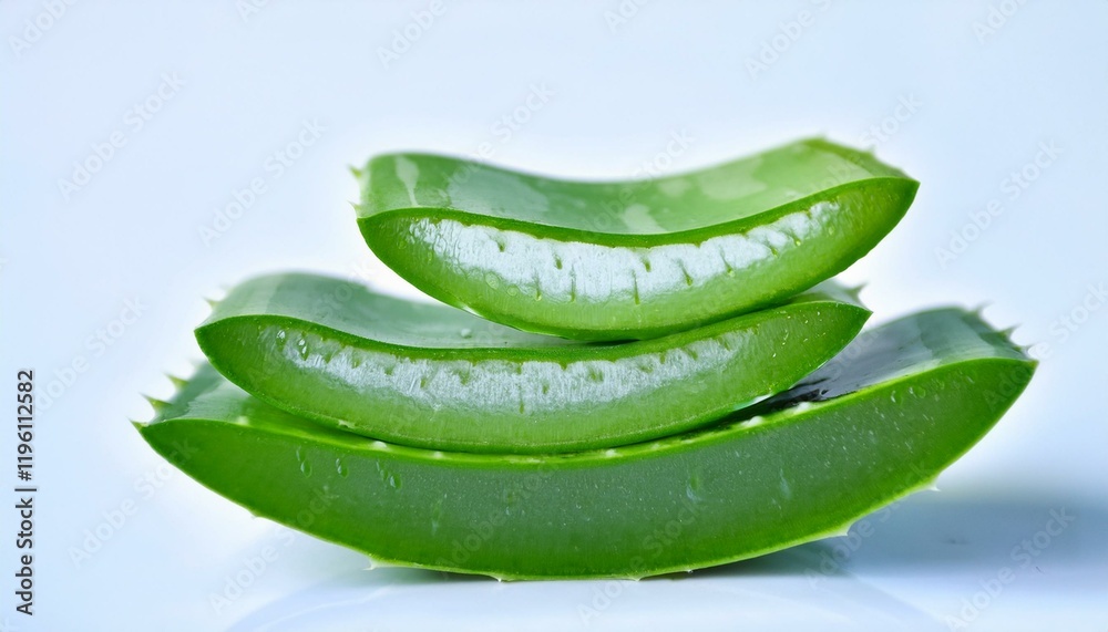 Fresh aloe vera leaves, sliced open to reveal the gel inside. A vibrant green and white natural remedy. Fresh aloe vera leaves, sliced open to reveal the gel inside. A vibrant green and white natural remedy.