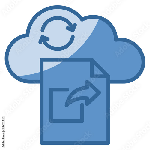 Cloud File Sharing Icon Element For Design