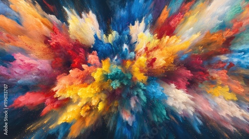 Wallpaper Mural A dazzling burst of Holi colors fills the air, symbolizing joy and unity in celebration. The vibrant hues blend seamlessly, captivating onlookers with their brightness Torontodigital.ca