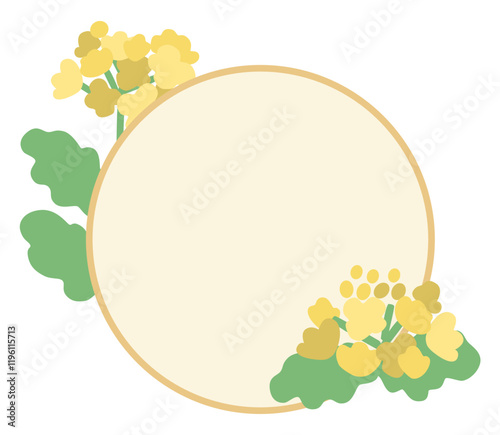 菜の花のベクターフレームイラスト
