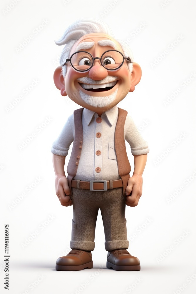 Fotografie Cartoon toy white background representation.