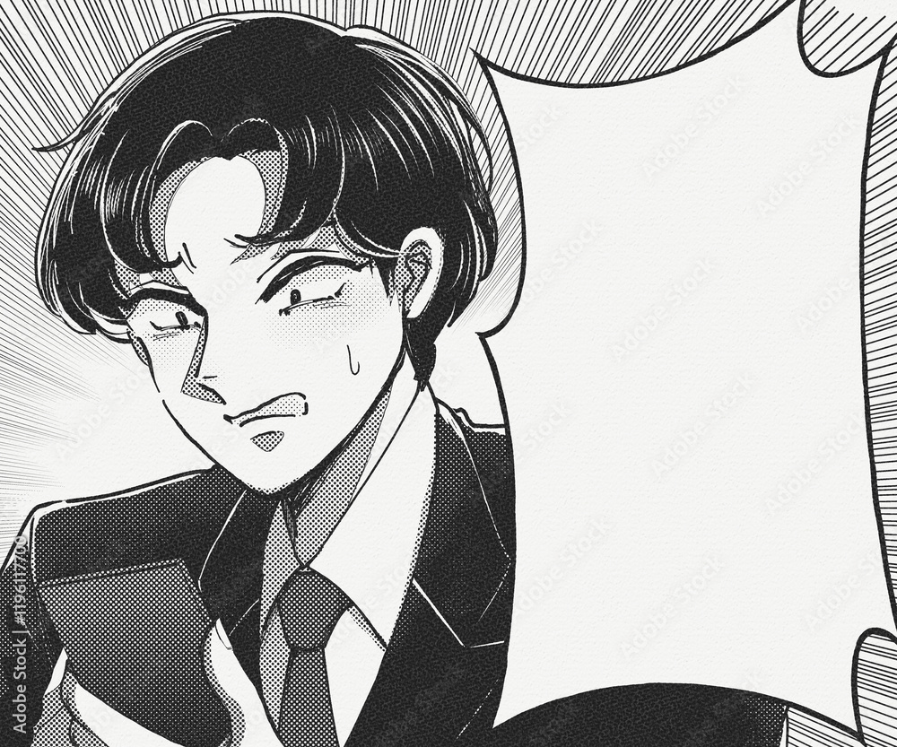 Φωτογραφία 漫画のワンシーン風イラストバナー・スマホを見て叫ぶ就活生