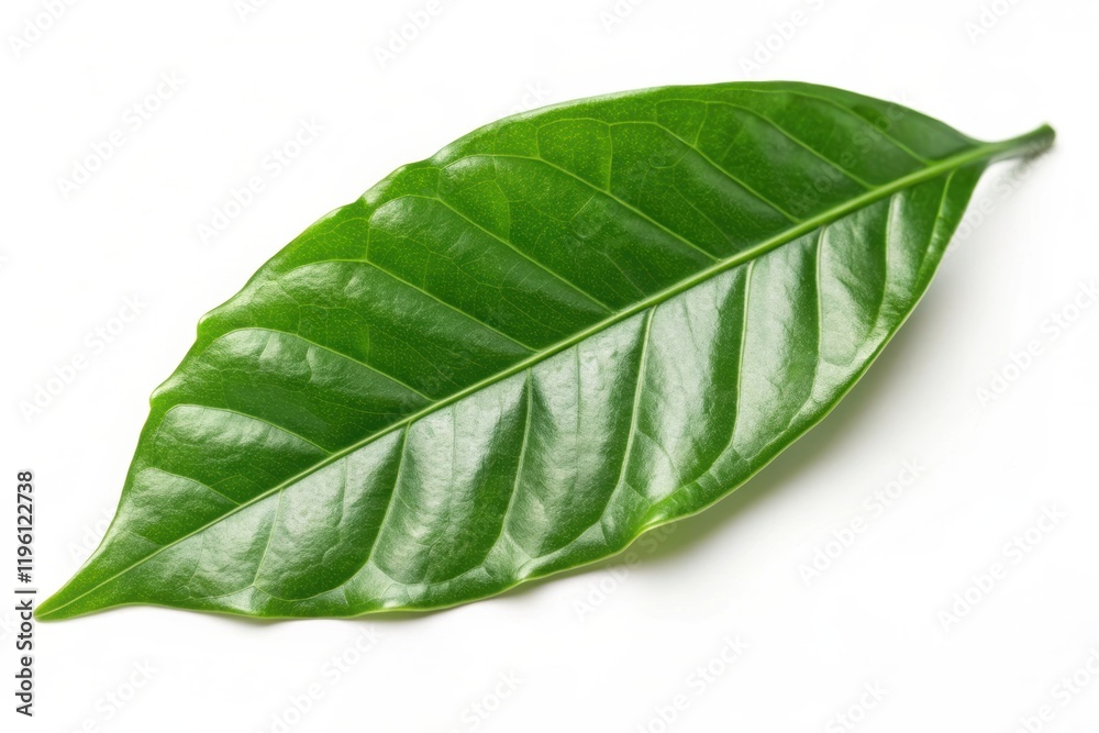 Fototapeta premium green coffee leaf isolated on white
